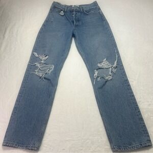 Agolde 90s Pinch Waist Distressed Straight Leg Jeans 25